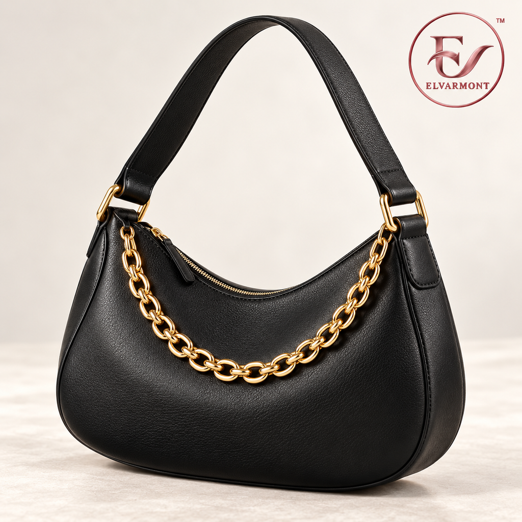 Elvarmont™ Olivia Black Chain Shoulder Bag