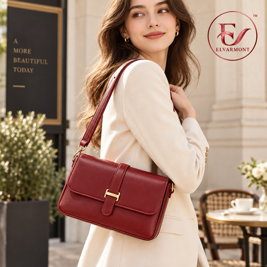 Elvarmont™ Isabella Burgundy Crossbody Bag