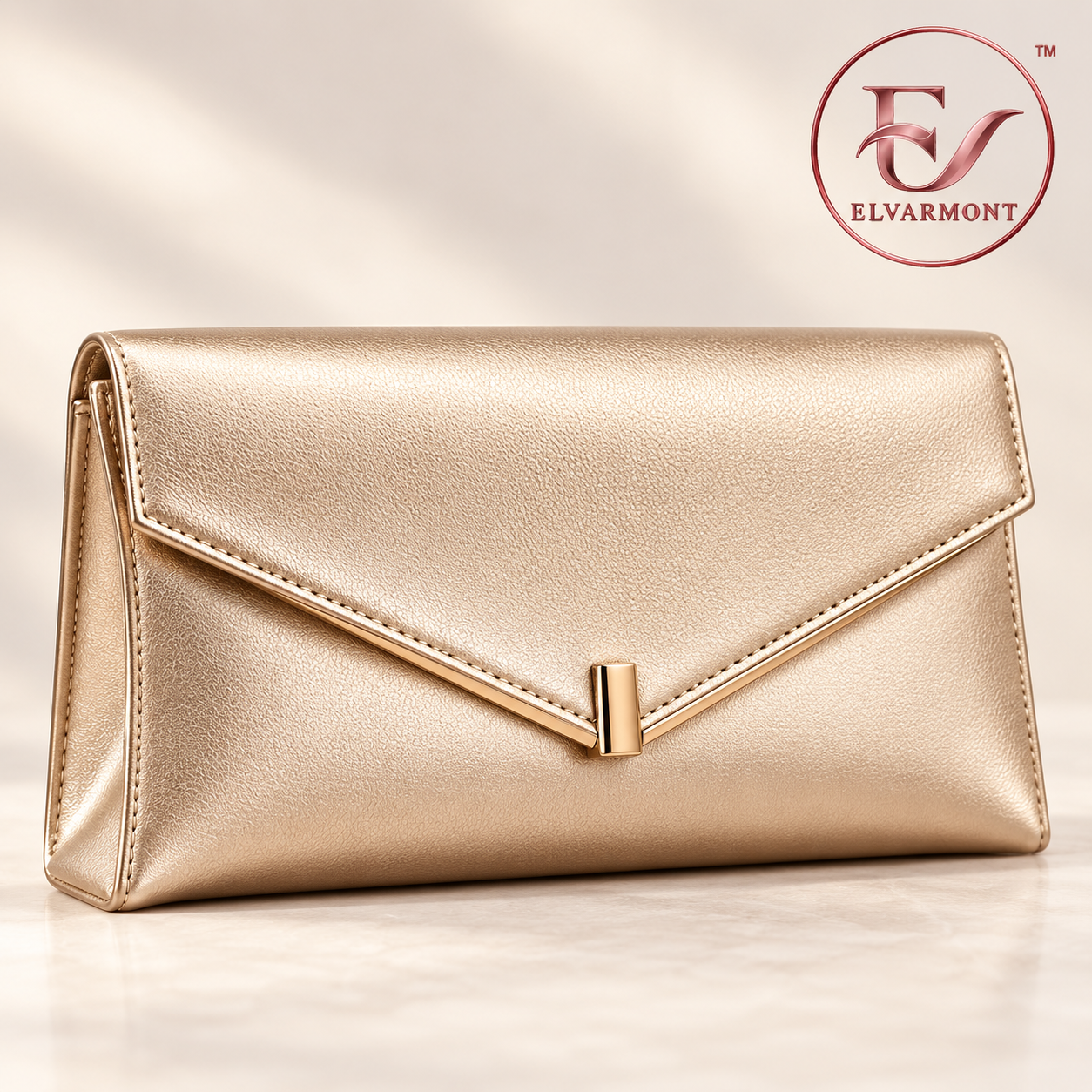 Elvarmont™ Celeste Champagne Envelope Clutch