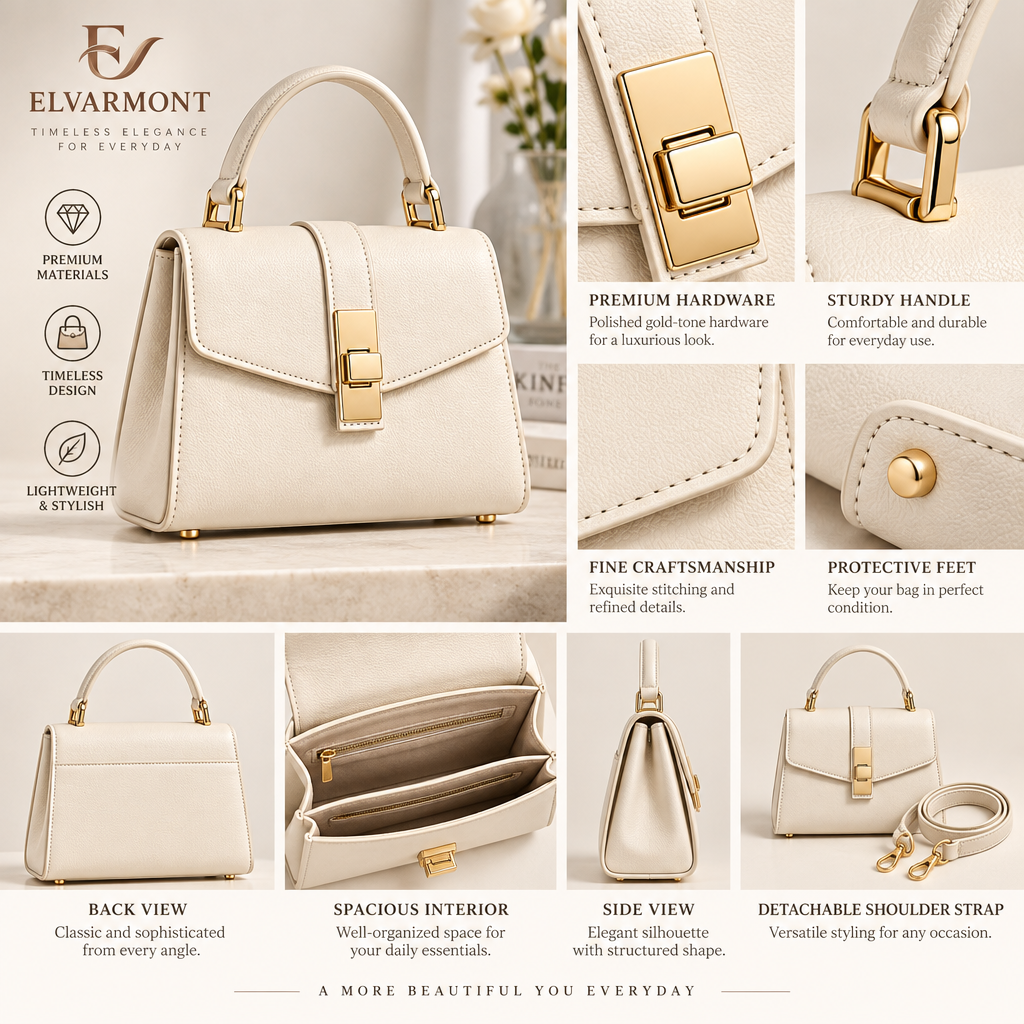 Elvarmont™ Lily Ivory Mini Top-Handle Bag details