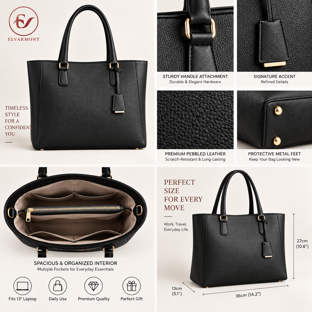Elvarmont™ Madison Classic Black Work Tote