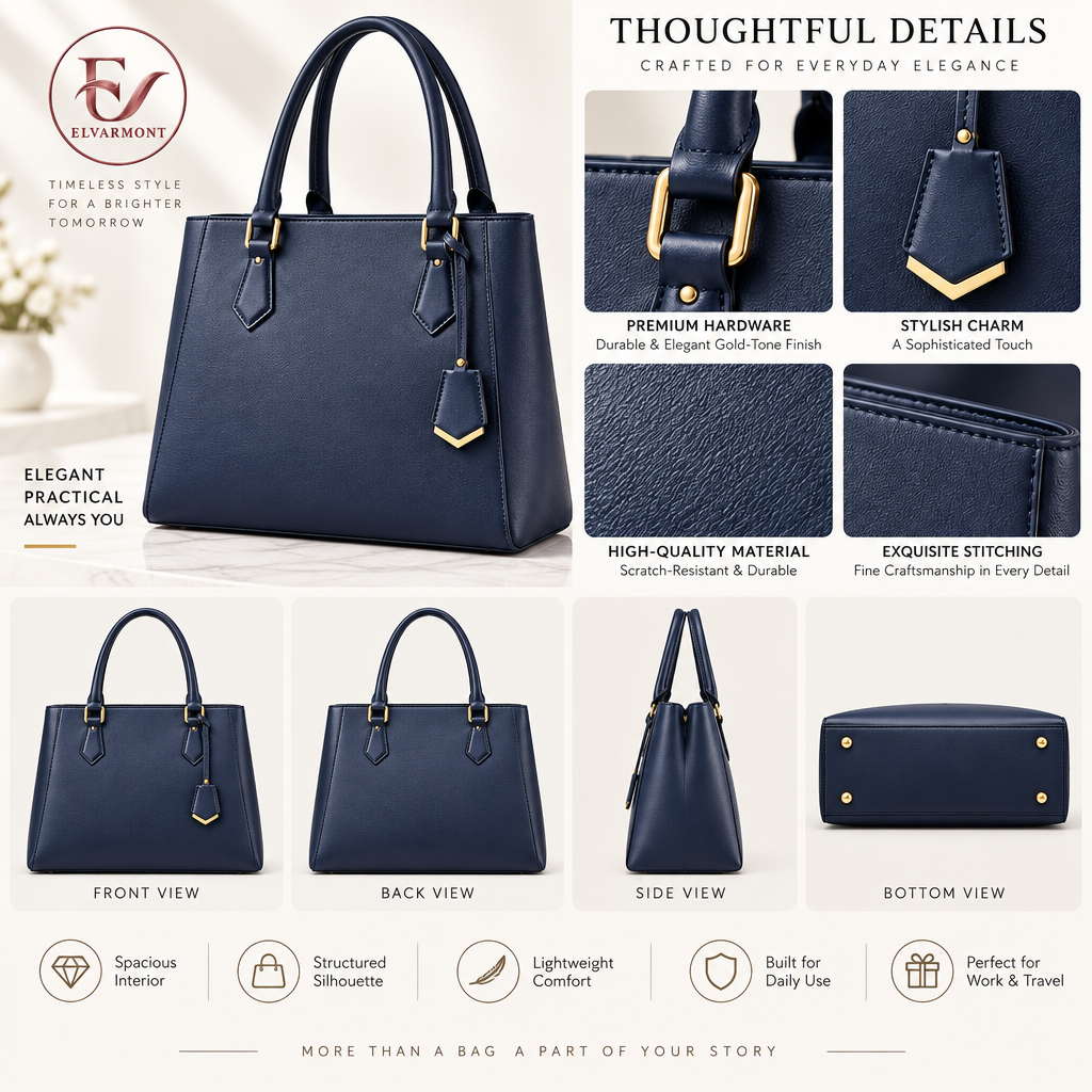 Elvarmont™ Audrey Navy Structured Tote