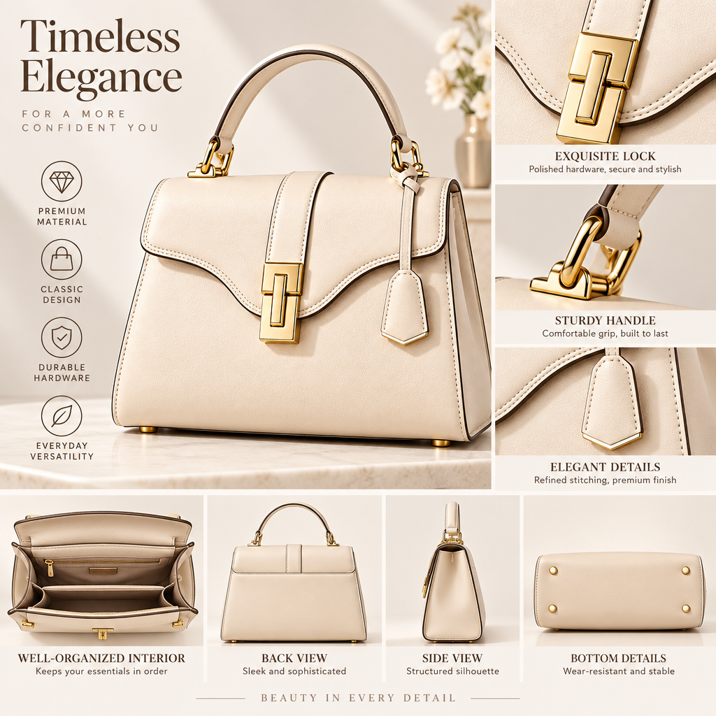 Elvarmont™ Amelia Ivory Top-Handle Bag details