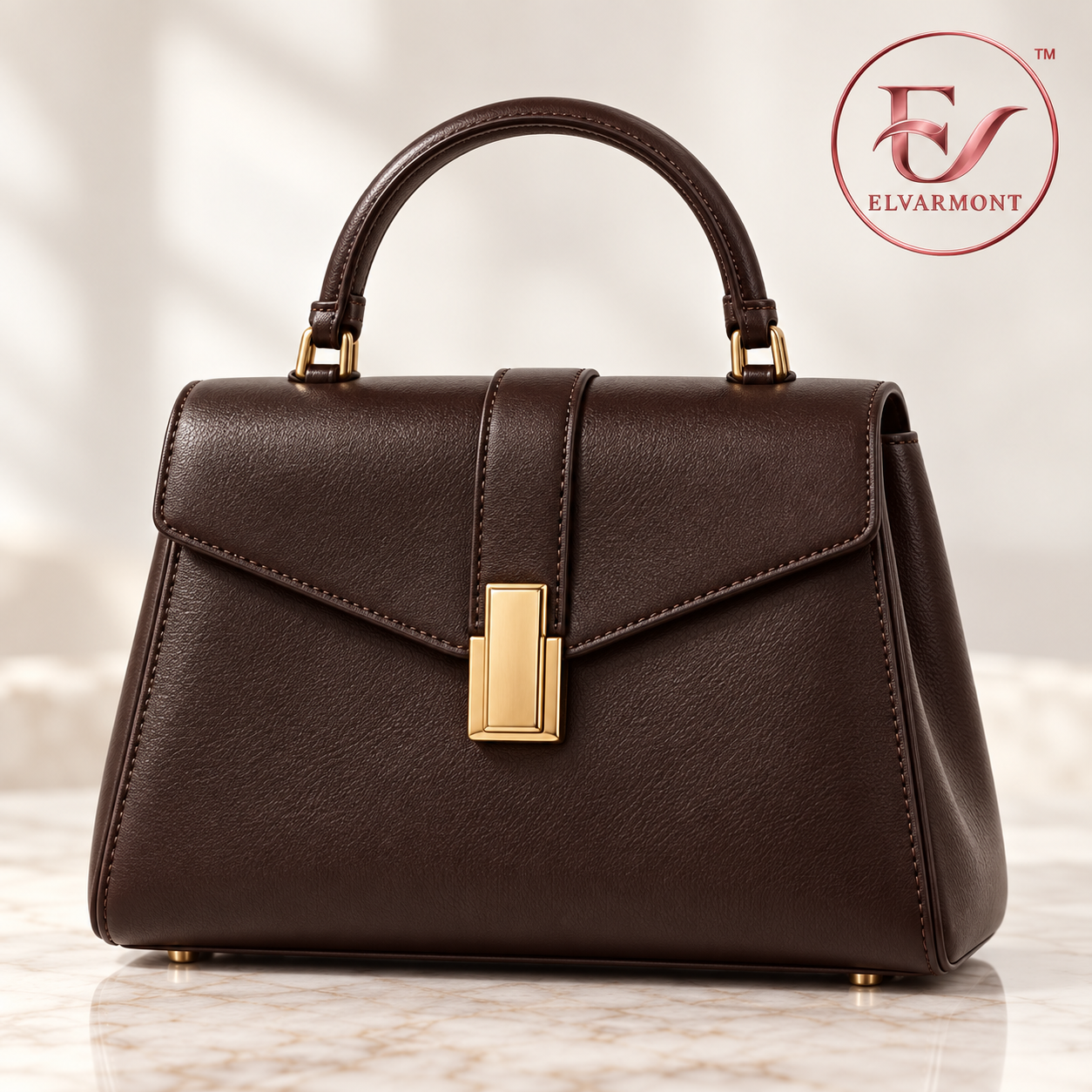 Elvarmont™ Evelyn Espresso Leather Satchel